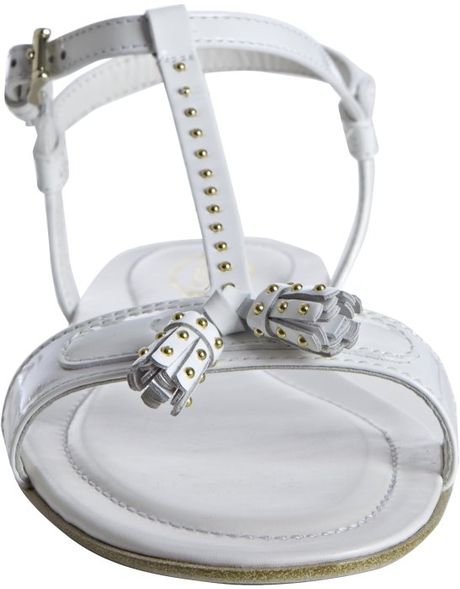 white t strap sandals flat