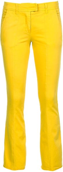Dondup Cropped Flare Jean in Yellow - Lyst