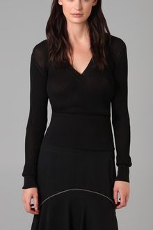 Alexander Wang Graphic Rib V Neck Sweater - Lyst