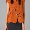 Alexander Wang Suede Trench Vest in Orange - Lyst
