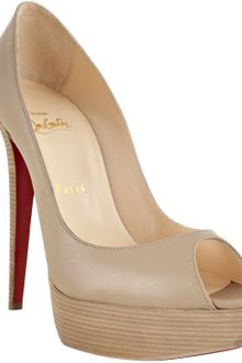 Christian Louboutin Nude Leather Banana 140 Platform Peep Toe Pumps - Lyst