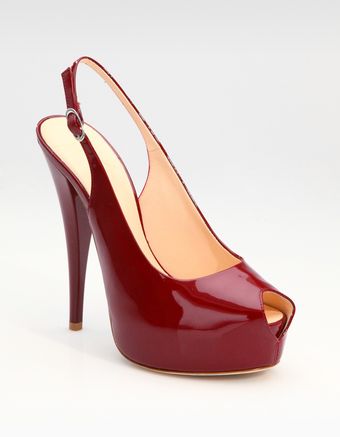 Giuseppe Zanotti Patent Leather Slingback Pumps - Lyst