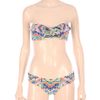 Mara Hoffman Aztec Print Frill Bandeau Bikini in Green (pink) - Lyst
