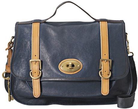 Fossil Vintage Re Issue Leather Messenger Bag in Blue for Men (navy) | Lyst