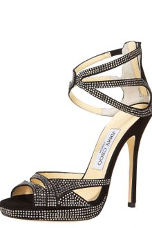 Jimmy Choo ankle-wrap suede platform sandal - Lyst