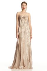 Oscar de la Renta Strapless Gown with Rosette