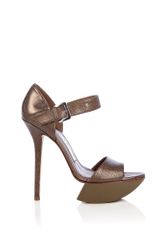 Camilla Skovgaard Peeptoe Platform Buckle Metallic Sandal