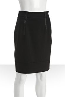 Cynthia Steffe Black Jersey London Leather Trim Pencil Skirt - Lyst