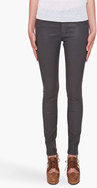 Rag & Bone Waxed Denim Leggings in Gray (denim) - Lyst