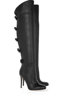 Valentino Bow-embellished Knee-high Leather Boots - Lyst