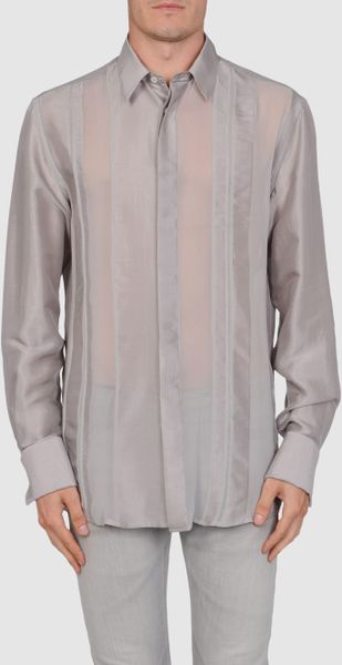 Versace Long Sleeve Shirt in Gray for Men (grey) - Lyst