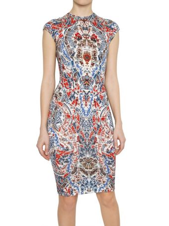 Alexander McQueen Porcelain Print Jacquard Wool Knit Dress - Lyst