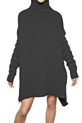 Alexander Wang Quilted Sleeve Zipped Wool Knit Sweater