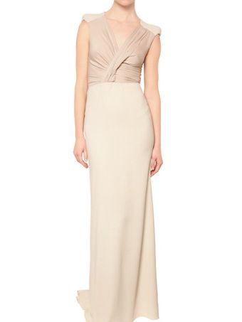 Antonio Berardi Wool Crepe and Silk Georgette Dress - Lyst