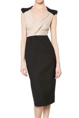 Antonio Berardi Double Wool and Silk Georgette Dress