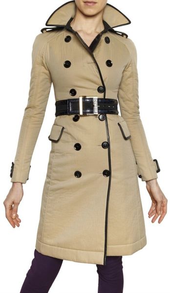 Burberry Prorsum Double Faced Gabardine Trench Coat in Beige