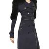 Burberry Prorsum Minkfur Shoulder Technical Viscose Coat in Blue (navy) - Lyst