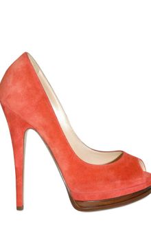Casadei 130mm Suede Open Toe Pumps - Lyst