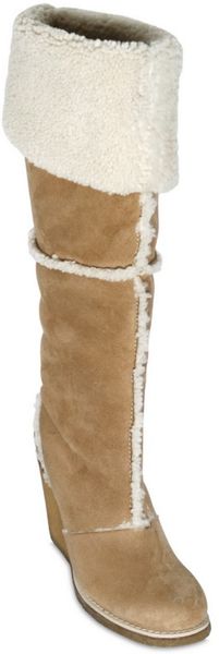 wedge beige boots