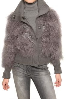 Dolce & Gabbana Mongolia Fur & Wool Knit Bomber Sweater - Lyst
