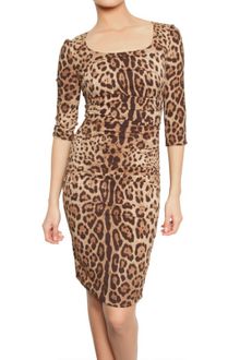 Dolce & Gabbana Leopard Print Charmeuse Dress - Lyst
