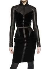 Givenchy Nappa Leather and Velvet Dress