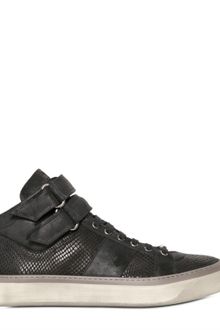 Jimmy Choo Snake Embossed Calf and Suede Sneakers - Lyst