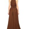 Lanvin Washed Silk Crepe Long Dress in Brown - Lyst