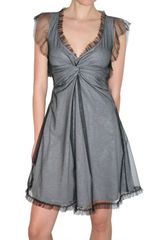RED Valentino Jersey and Tulle Twist Dress