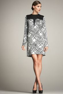 Yves Saint Laurent Printed Silk Dress - Lyst