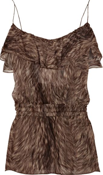  Printed Silk-chiffon Top 
