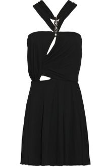 Halston Cutout Stretch-crepe Mini Dress - Lyst