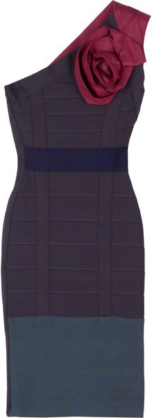 Hervé Léger Rosette Bandage Dress - Lyst