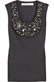Lela Rose Beaded Jersey Top - Lyst