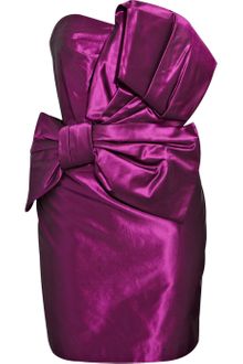 Notte By Marchesa Bow-embellished Silk-taffeta Dress - Lyst