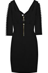 Temperley London Scarab Lattice-sleeve Jersey Dress
