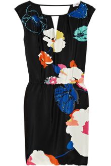 Tibi Josephine Floral-print Cutout Silk Dress - Lyst