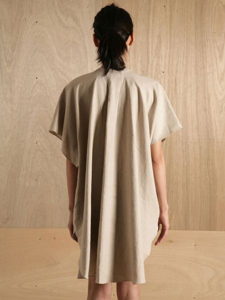 Yaeca Womens Placket Front T Shirt in Beige | Lyst