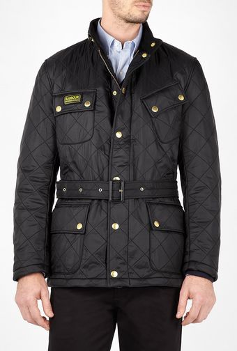 Black Quilted Nylon Polar Lined International Jacket 