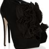 Giuseppe Zanotti Rufflefront Suede Ankle Boots in Black - Lyst