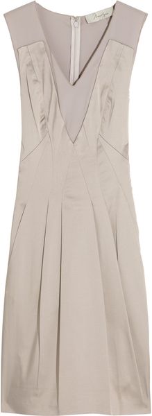 Max Azria Stretch-satin and Jersey Dress - Lyst