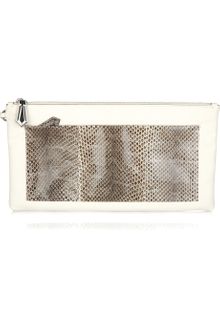 Reed Krakoff Python-detailed Leather Clutch - Lyst
