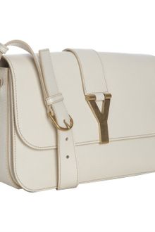 Yves Saint Laurent Ivory Leather Chyc Shoulder Bag - Lyst
