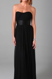Notte By Marchesa Strapless Chiffon Gown with Pleated Bodice - Lyst