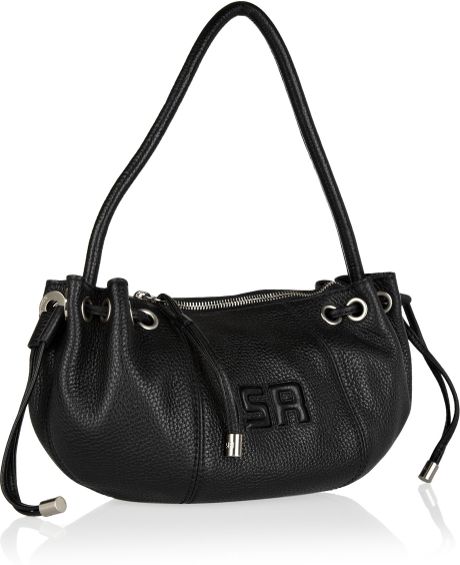 drawstring leather bag