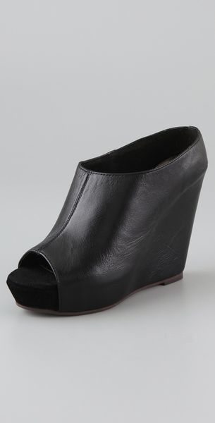 Steven By Steve Madden Wauwi Open Toe Wedge Heels in Black | Lyst