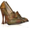 Alexander Mcqueen Stackedheel Snakeskin Loafers in Animal (brown) - Lyst