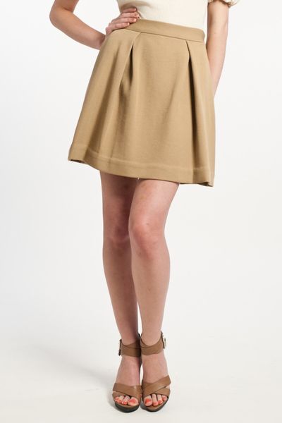 3.1 Phillip Lim Inverted Pleated Skirt in Camel in Beige (camel) - Lyst