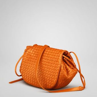 Bottega Veneta Fire Opal Intrecciato Nappa Cross Body Bag - Lyst
