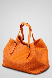 Bottega Veneta Fire Opal Intrecciato Nappa Tote - Lyst